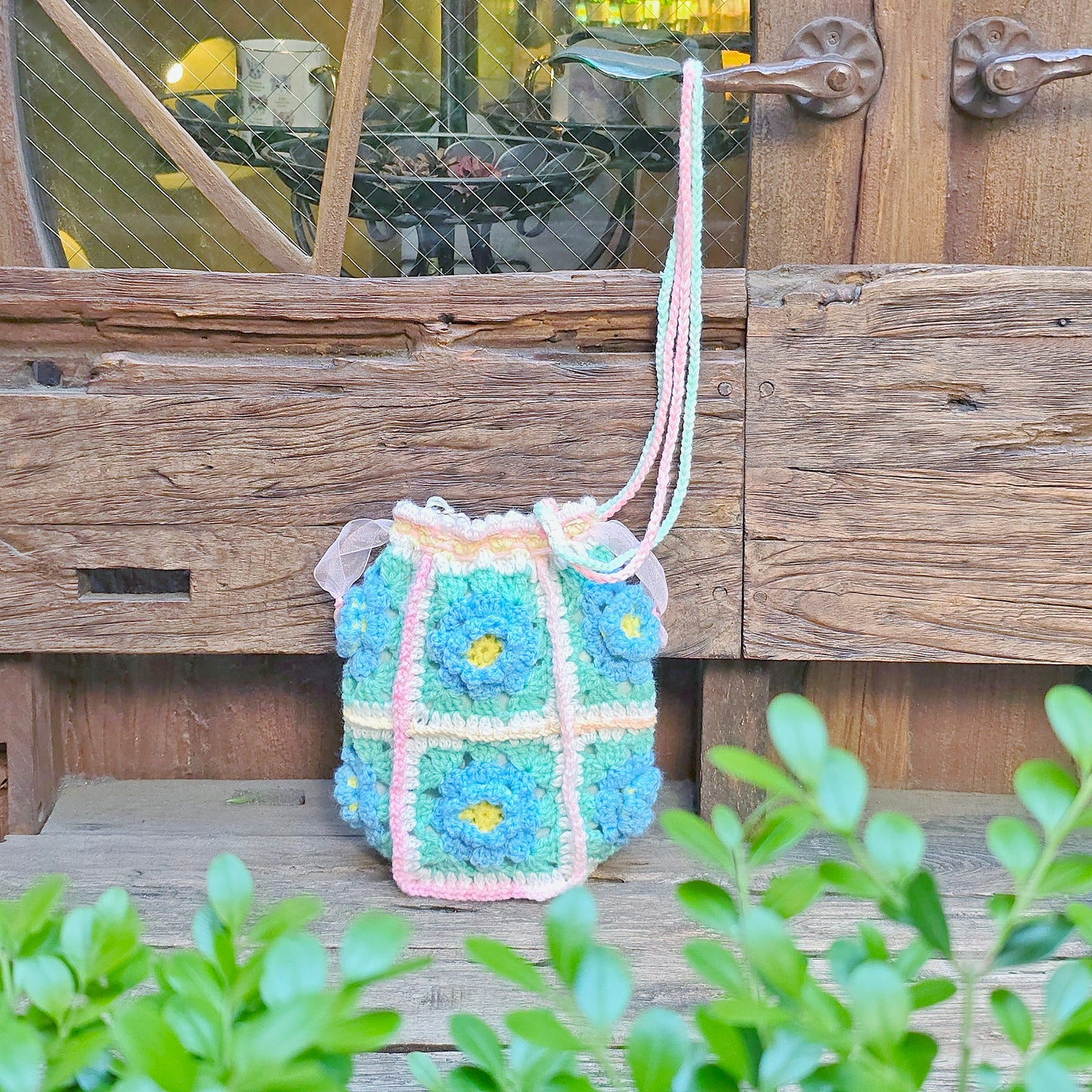 ruiron/sugar flower pochette(blue)