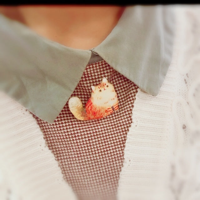 六百田商店/サビっぽい子猫さんブローチ