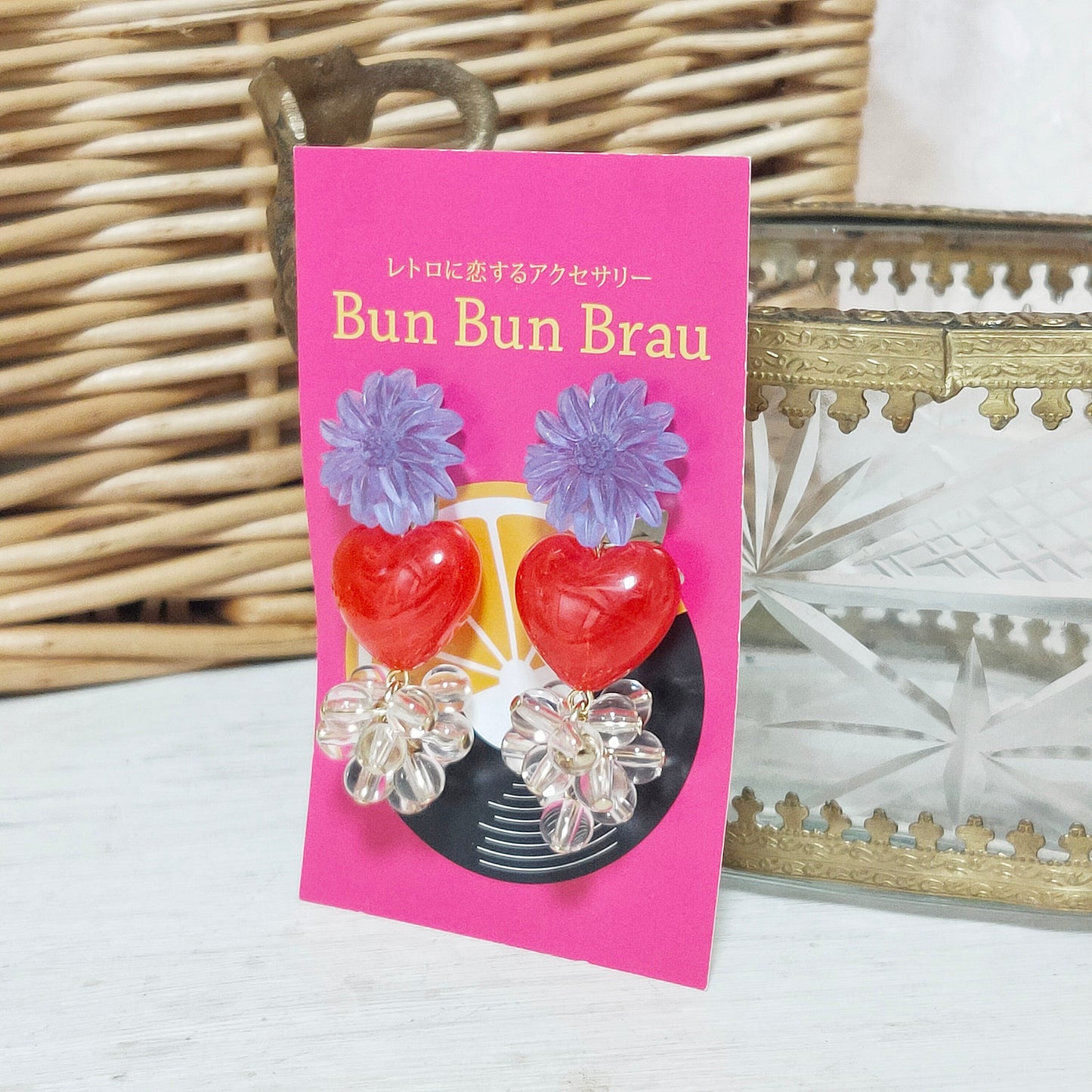 BunBunBrau/ぷるりんハート赤イヤアクセ