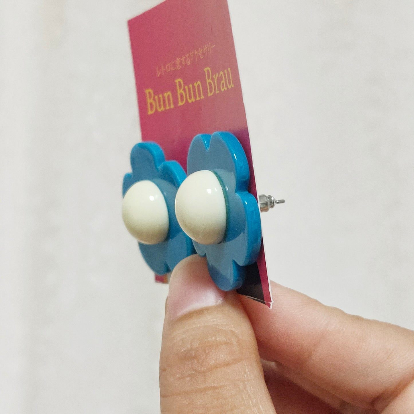BunBunBrau/レトロフラワーぽちっとイヤアクセ⑤