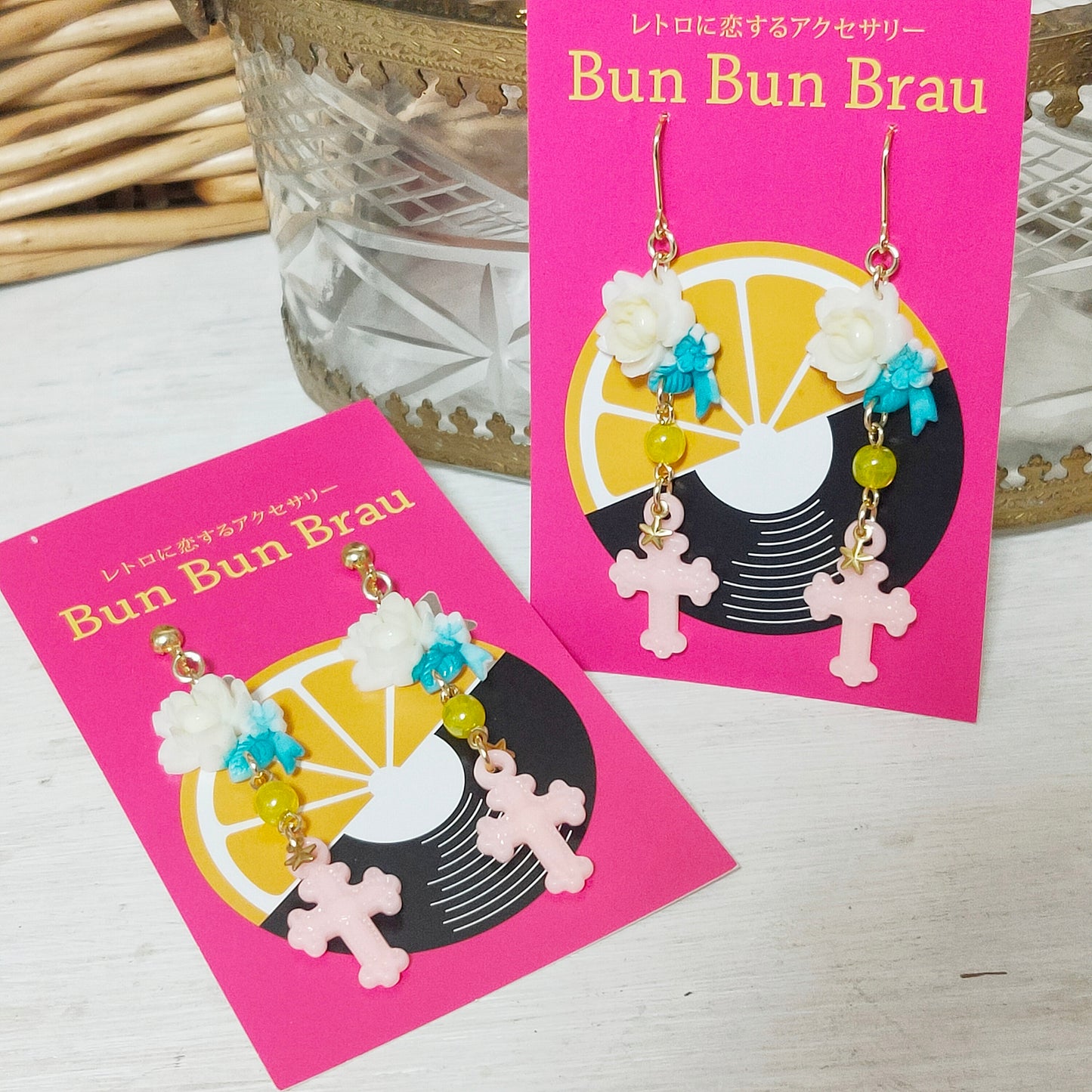 BunBunBrau/メキシカンクロスと薔薇イヤアクセ①