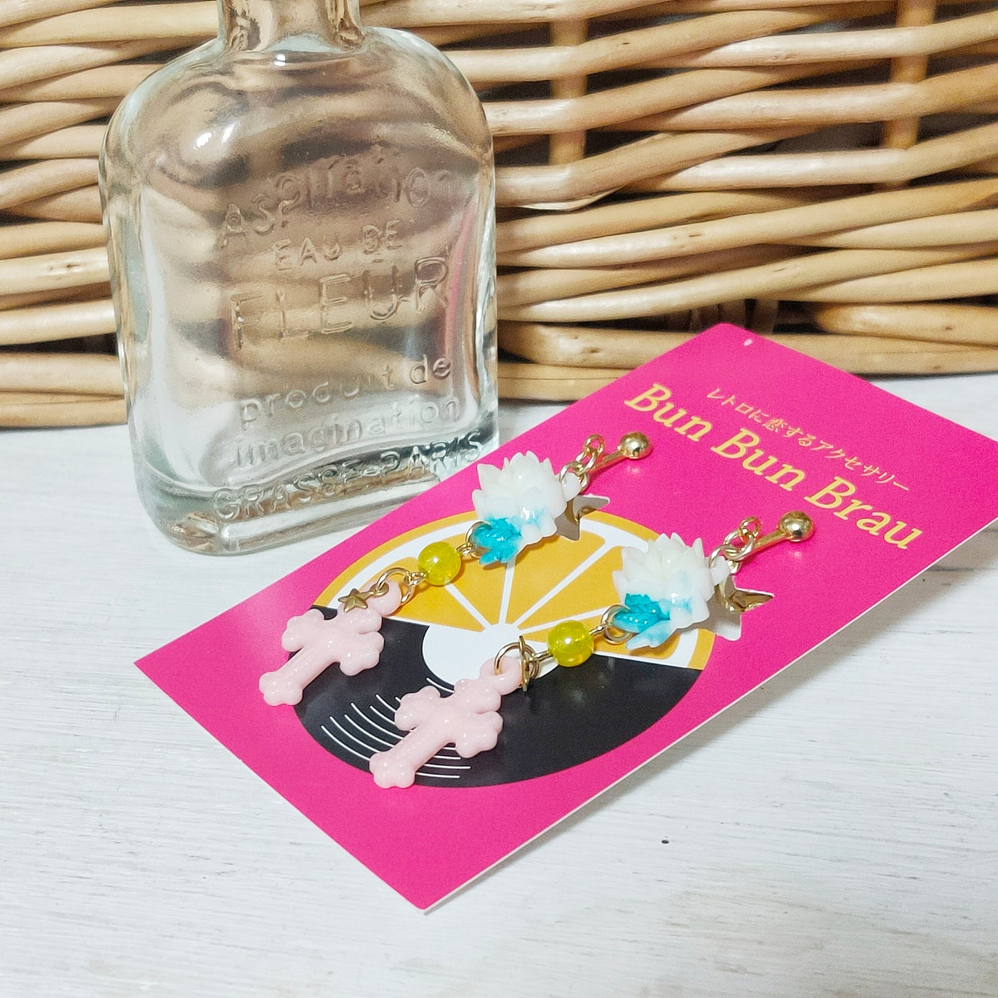 BunBunBrau/メキシカンクロスと薔薇イヤアクセ①
