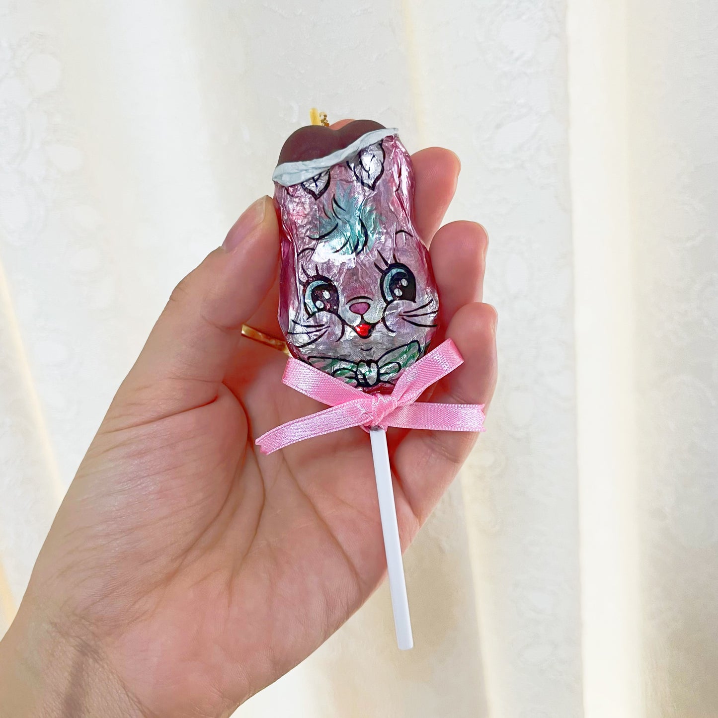 TiTi×Ma cocotte/うさぎロリポップバッグチャームブローチ(ピンク)