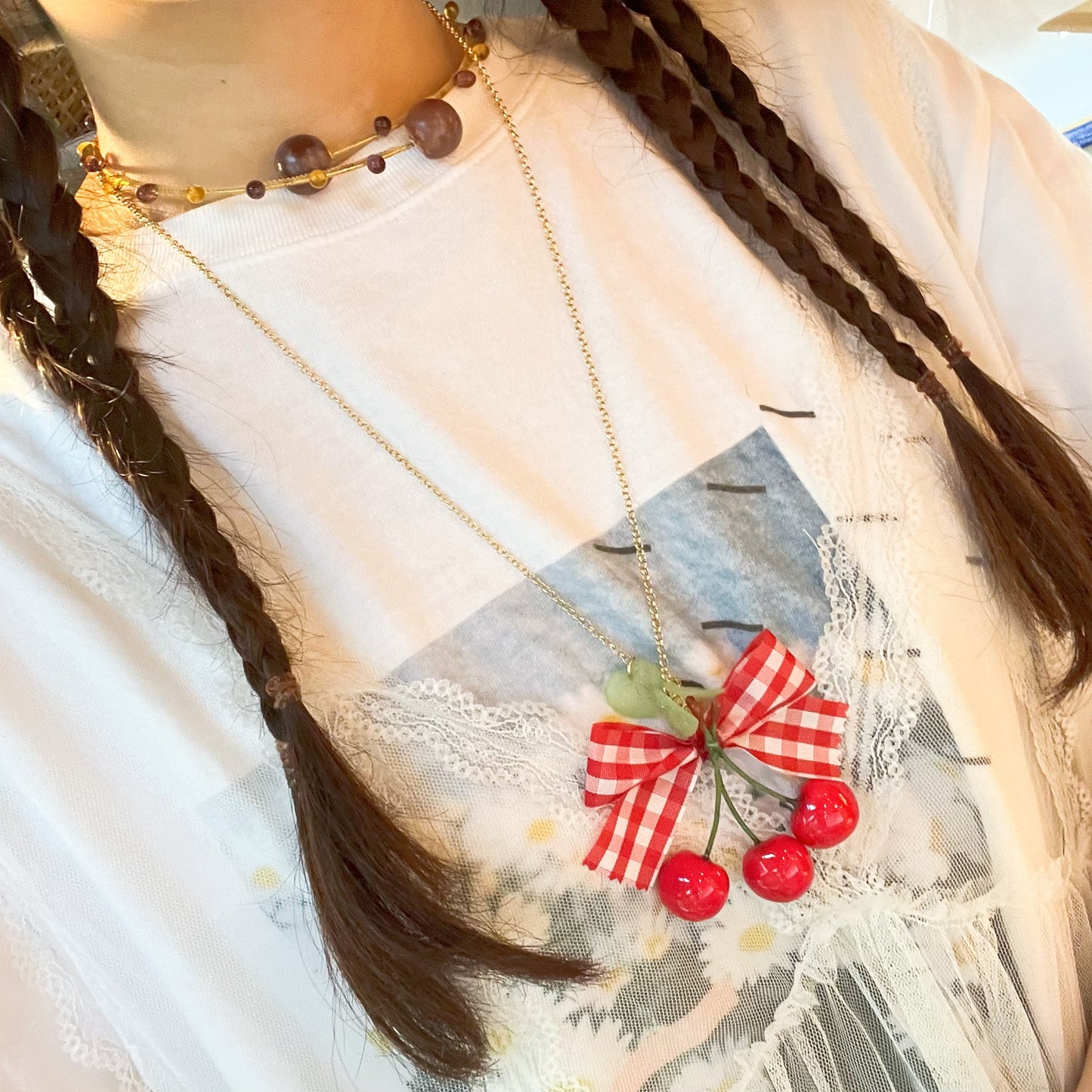 TiTi/さくらんぼのネックレス