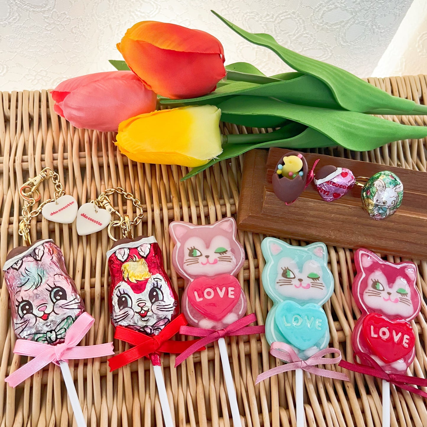 TiTi×Ma cocotte/キャットキャンディブローチ(ミント)