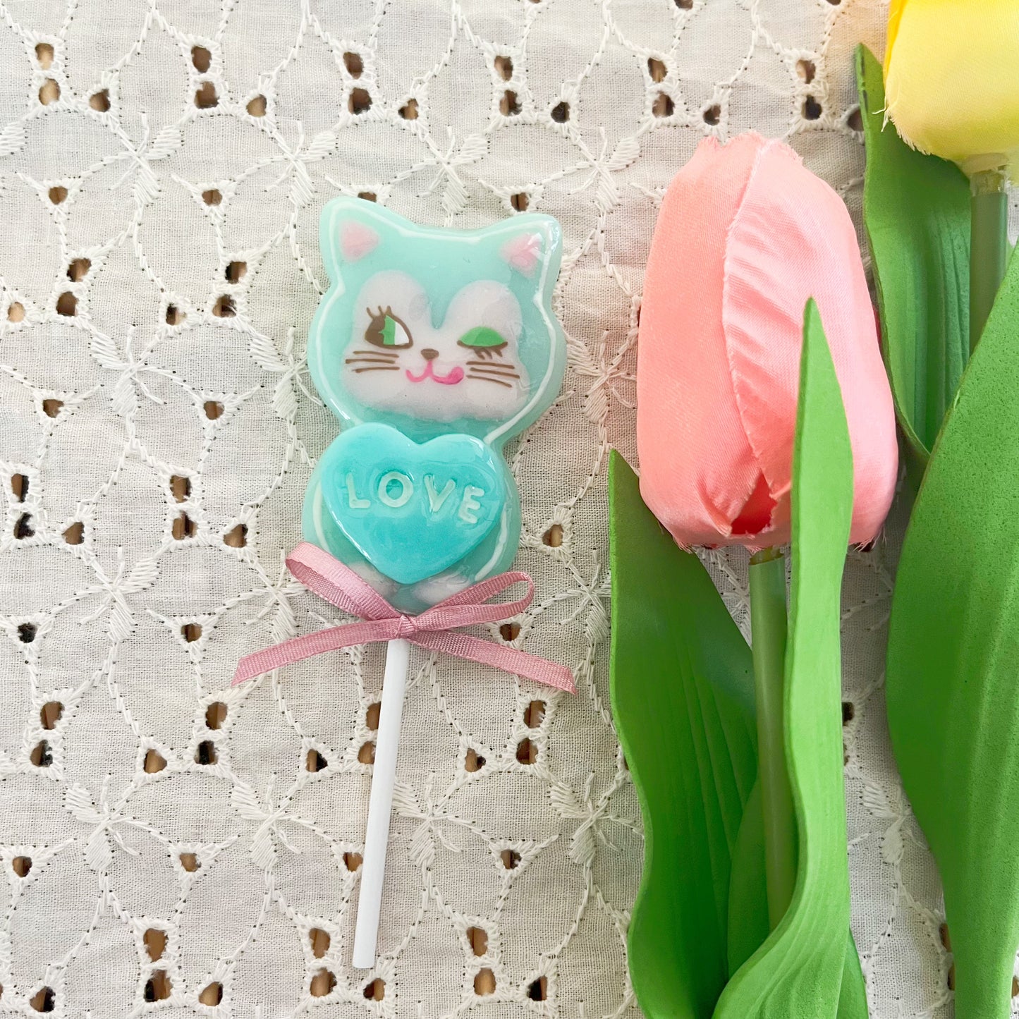 TiTi×Ma cocotte/キャットキャンディブローチ(ミント)