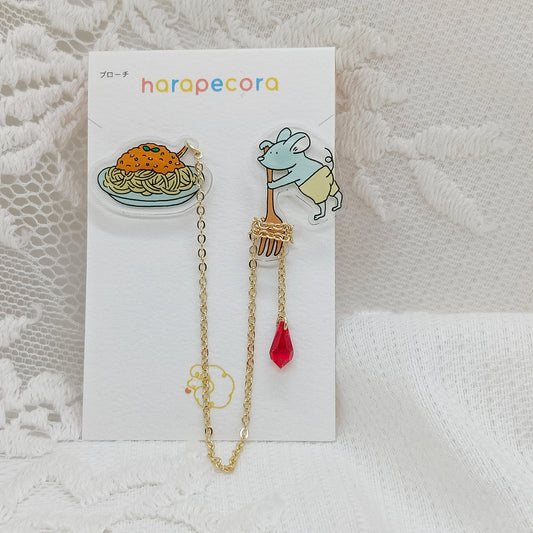 harapecora/スパゲッティとネズミブローチ