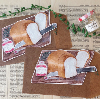 figpolkadot/パンをスライスできるカード「パンの朝食セット」